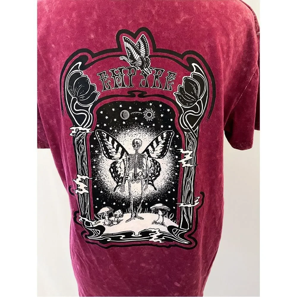Empyre Zumiez T Shirt | Red Acid Wash Short Sleeve Tee Shirt
